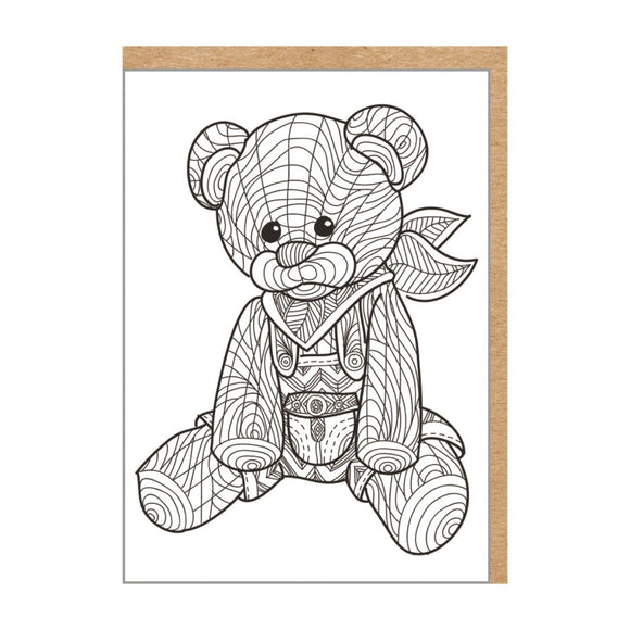 CARD COLOUR TEDDY BEAR